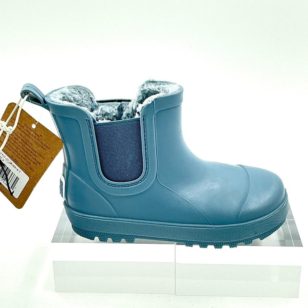 Bearpaw Size 9 Rain Boot Blue Faux Fur Lined Chelsea NEW Toddler $45